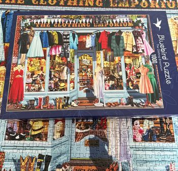 Puzzle COMPLET de 1000 pièces TRÈS BON ÉTAT vitrine de magasin de vêtements
