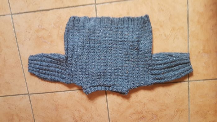 Gilet fait main hiver garçon 2 ans bleu - photo numéro 4