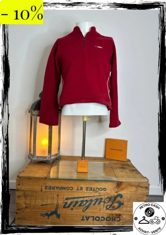 Polaire adidas vintage rouge taille 14 uk 42 f