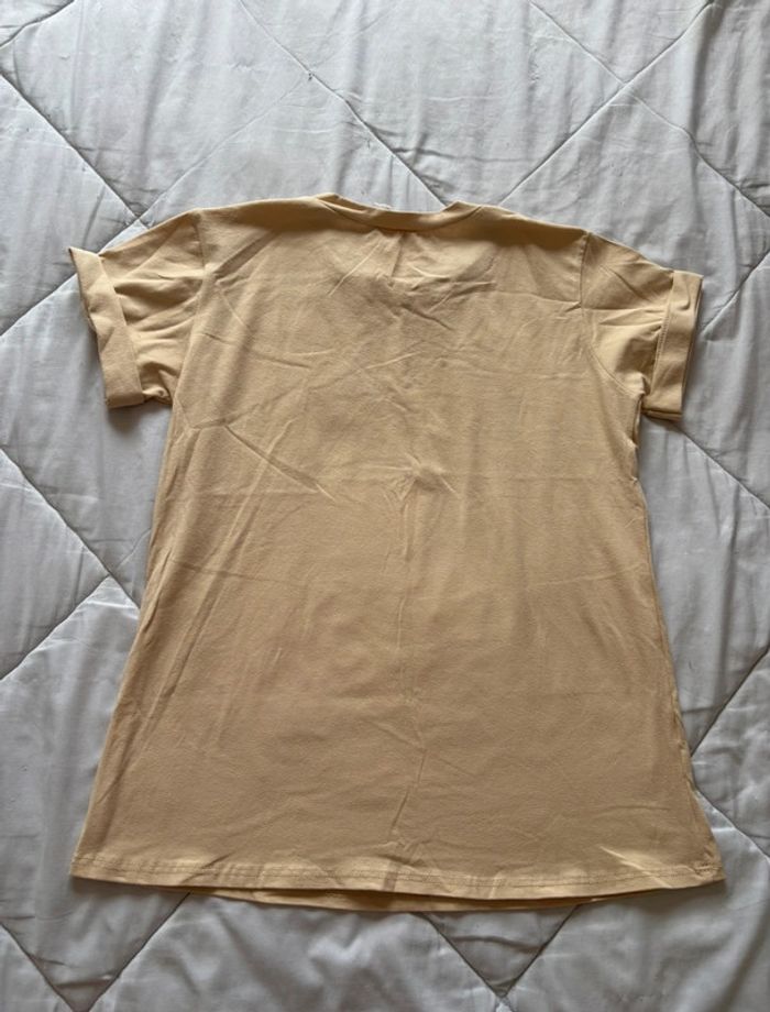 T-shirt femme beige motif arty œil bouche neuf taille unique Estee Brown Paris - photo numéro 10