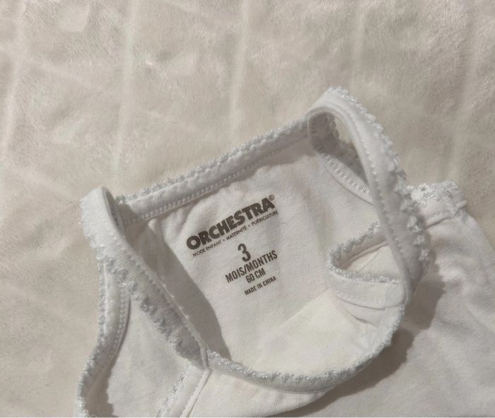 Lot de deux bodys à bretelles, taille 3 mois, Orchestra - photo numéro 4