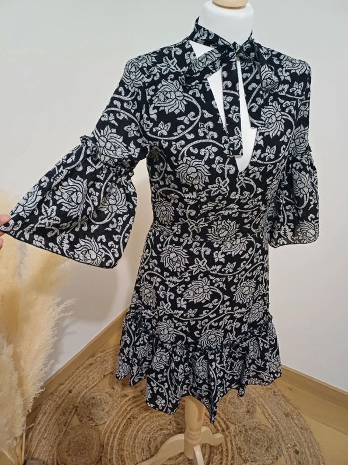 Robe noire chic à motifs Influencer taille S 36 - photo numéro 7