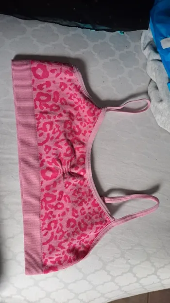 Brassière léopard rose taille 146 152cm