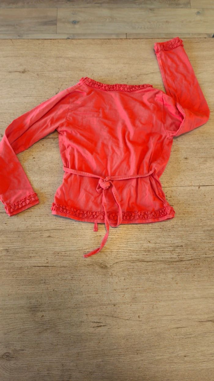 Pull léger à manches longues, cache coeur, corail, Girls, 5/6 ans - photo numéro 7