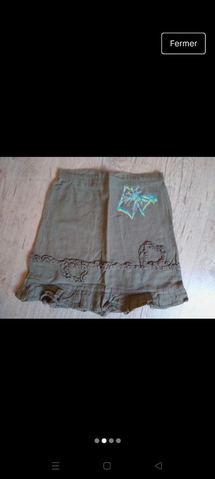 jupe printemps été en lin et coton / 5 ans