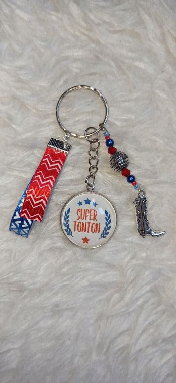 Porte clé tonton " Super tonton "