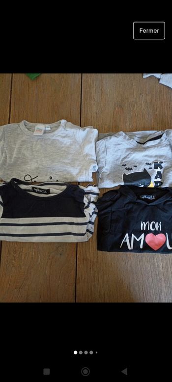Lot de 4 t-shirt manches longues 6 mois