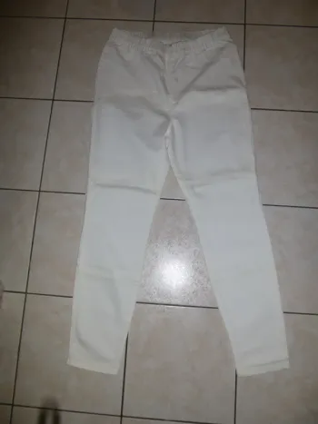 jean pantalon blanc M&S mode Poppy Skinny leg taille XL