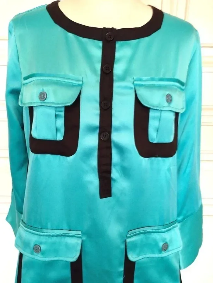 Almatrichi Robe Soirée Satinée Aqua T L - photo numéro 7