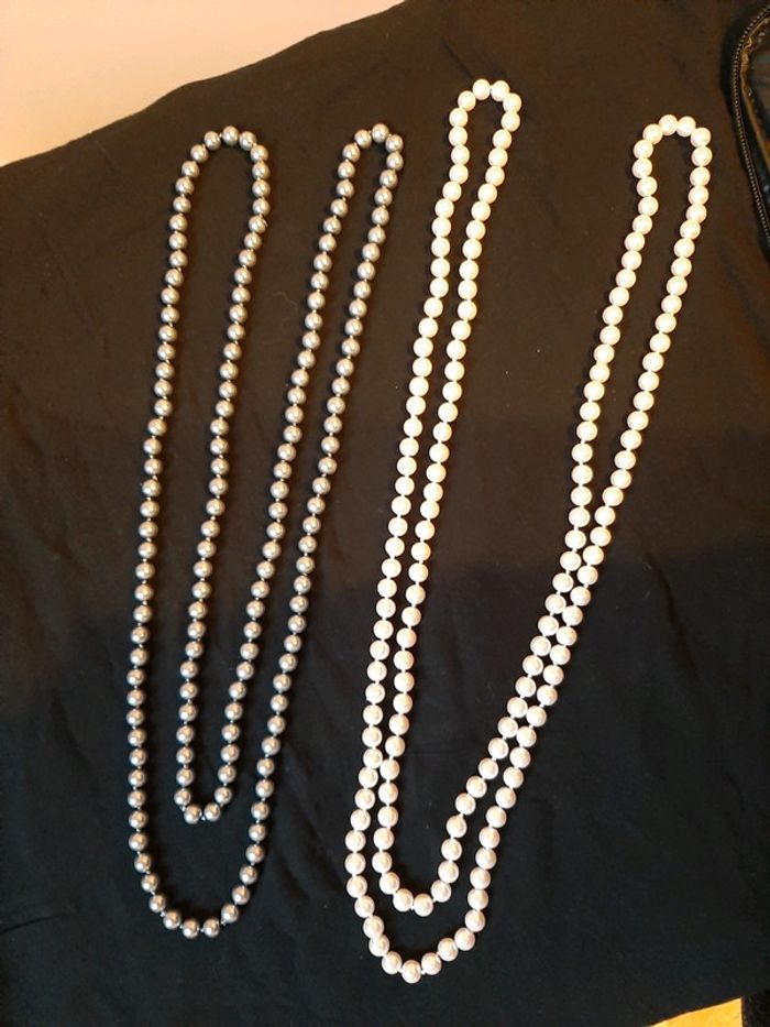 2 colliers longs de perles fantaisie - photo numéro 2