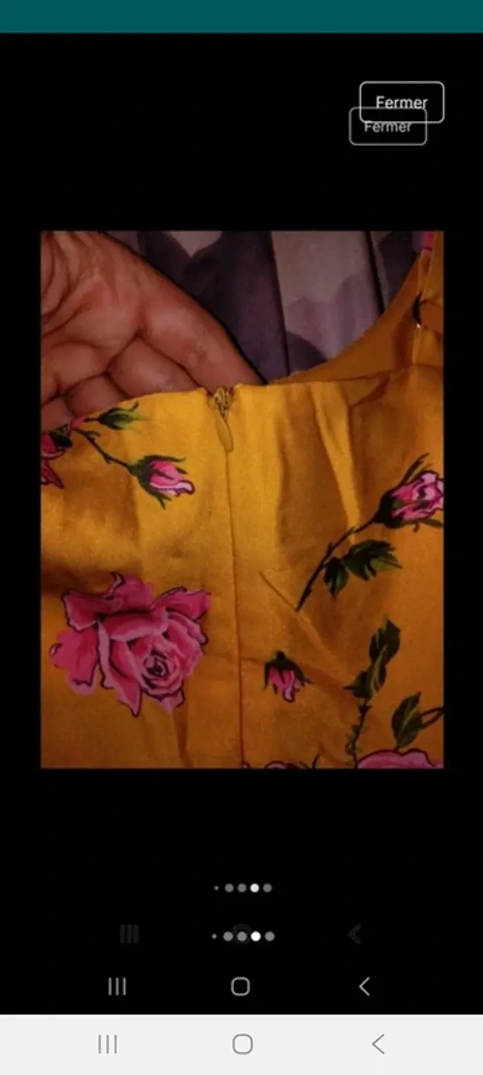 Robe rétro pin-up jaune à fleurs - photo numéro 5