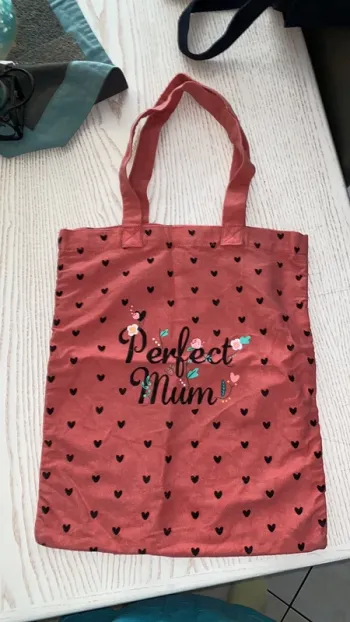 tod bag sac tissus cœur rose