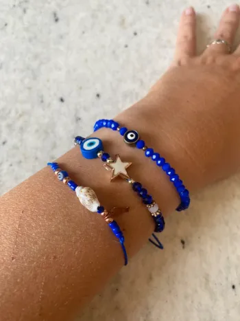 Ensemble de 3 bracelets bleu matiasma