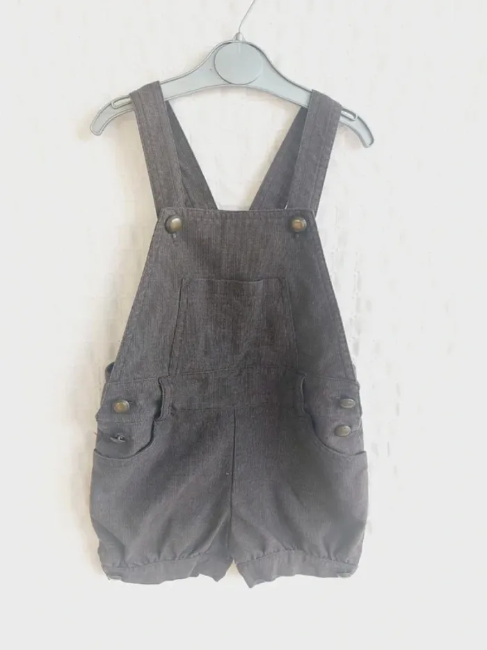 Salopette short velours kidkanai 3 ans
