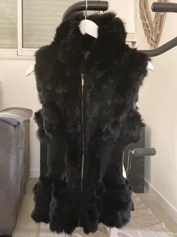 Veste fourrure sans manches
