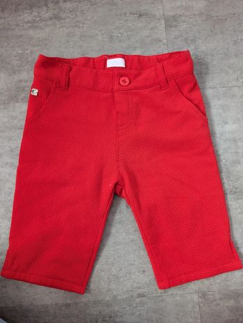 Pantacourt rouge fille chic 4 ans NEUF