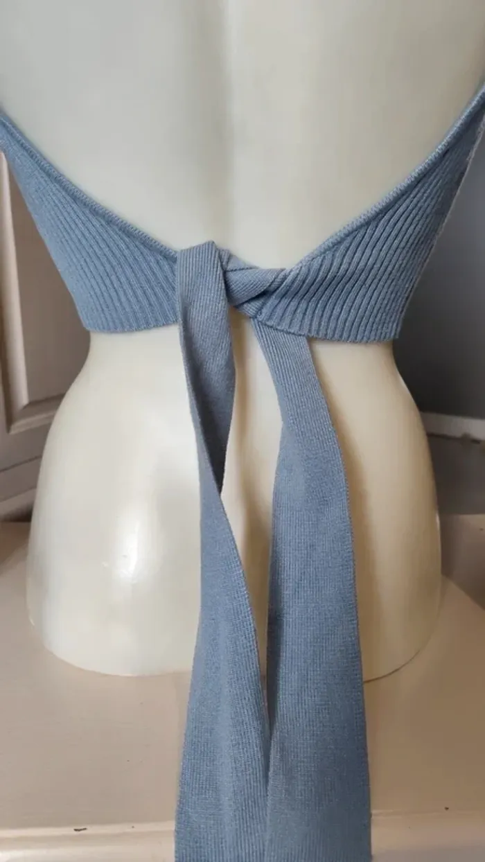 Haut bleu dos nus T38 - Zara - photo numéro 5