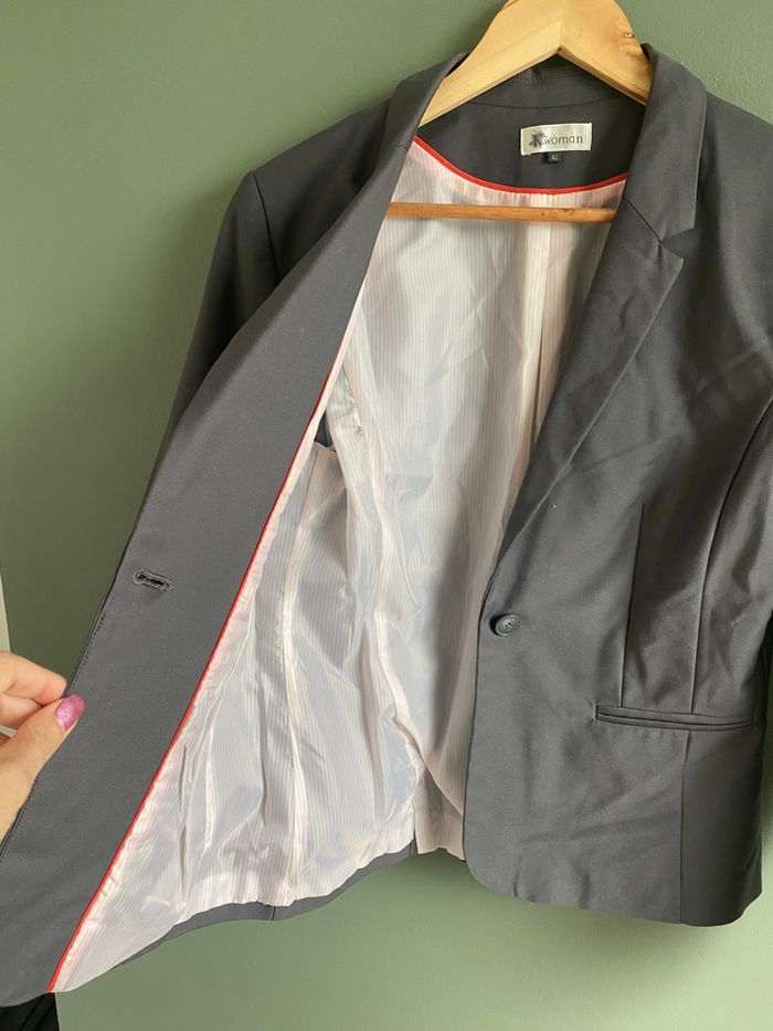 Veste blazer cintrée grise - taille 42 - photo numéro 3