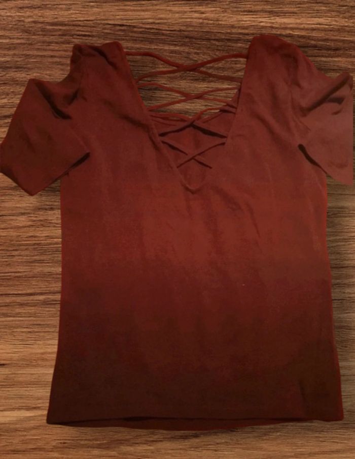 Blouse Bershka Bordeau - photo numéro 2
