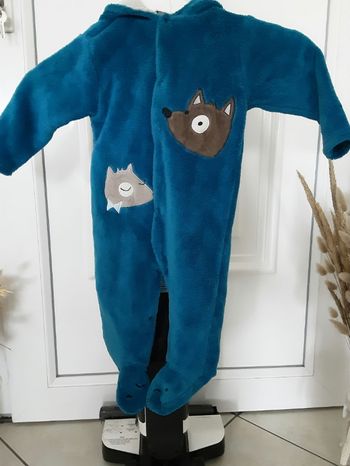 Combinaison pyjama bleu Pommette 9 mois