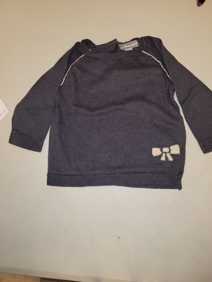 Pull gris souris vertbaudet  6 mois