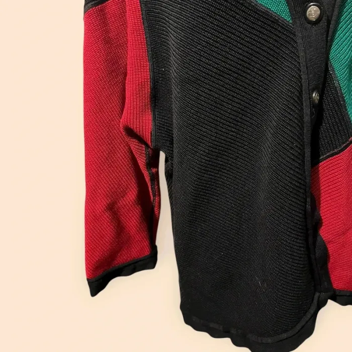 Cardigan rétro vintage 3 couleurs – laine vierge & acrylique – fabriqué en France - photo numéro 3