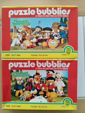 Lot Puzzle Bubblies Antenne 2 première decouverte jeu ancien Vintage Willeb rare