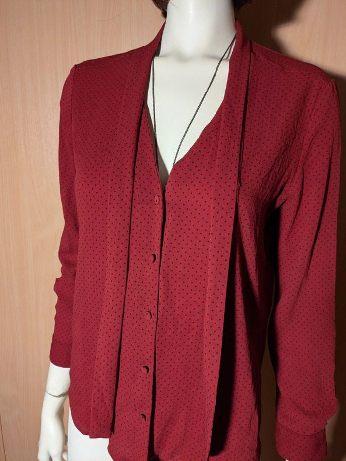 Blouse manche longue rouge poid et neuf zara - photo numéro 2