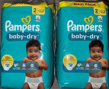 Lot de 2 paquets des couches Pampers taille 2