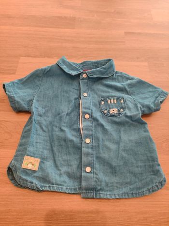 Chemise MC en jean sergent major 6 mois