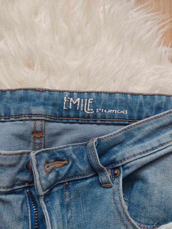 Jean bleu clair destroy délavé modèle Emile Promod T38 TBE 👖 - photo numéro 4