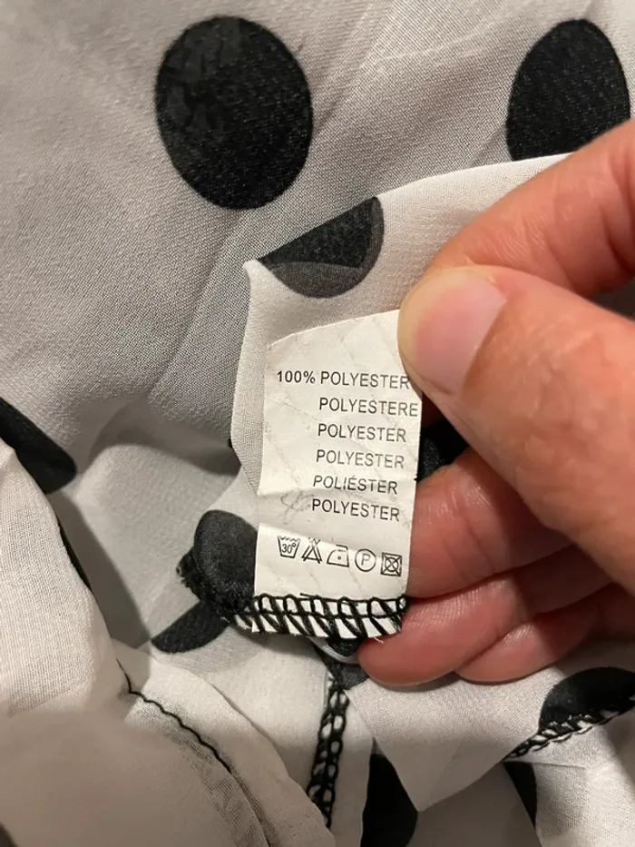 Chemise débardeur sans manche neuf Liu Li taille S/M noir à pois blanc à dentelle - photo numéro 8