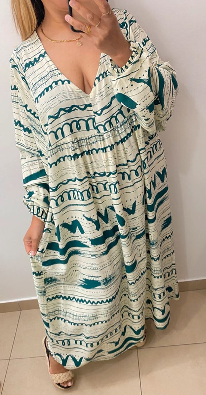 Jolie Robe longue Légère Fluide Imprimée Taille Unique - photo numéro 3