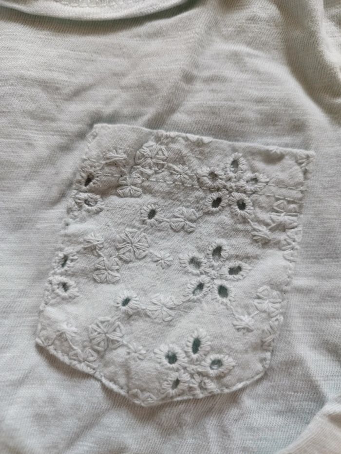 T-shirt bleu dentelle 18 mois - photo numéro 2