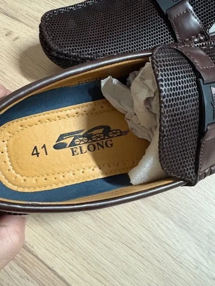 chaussures homme elong mocassins marron taille 40 - photo numéro 7