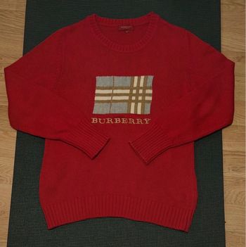 Pull Burberry Taille M femme beige crème blanc  tartan Burberry drapeau