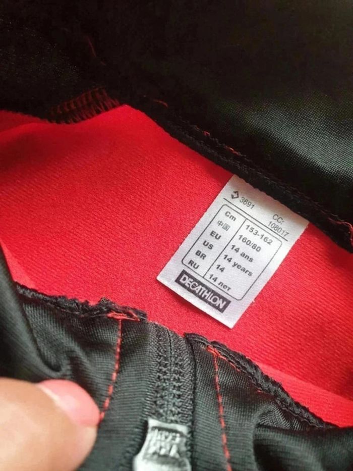 Sweat zippé sans capuche 14 ans decathlon rouge et noir - photo numéro 3