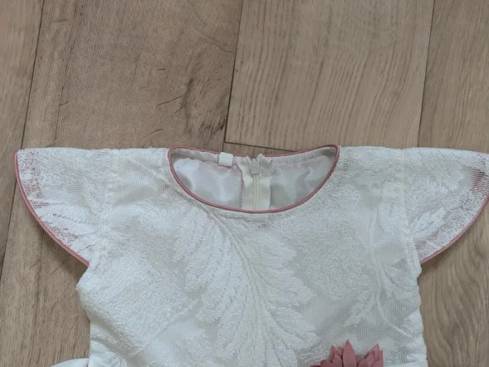 Robe de cérémonie chic blanche dentelle 2-3 ans - photo numéro 4