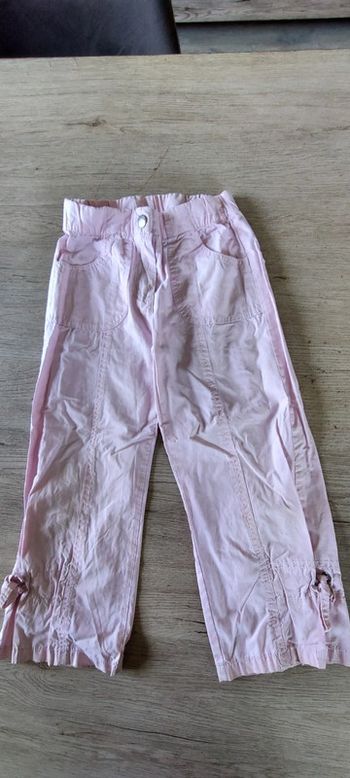 Pantalon en toile, rose clair, avec poches, 4 ans