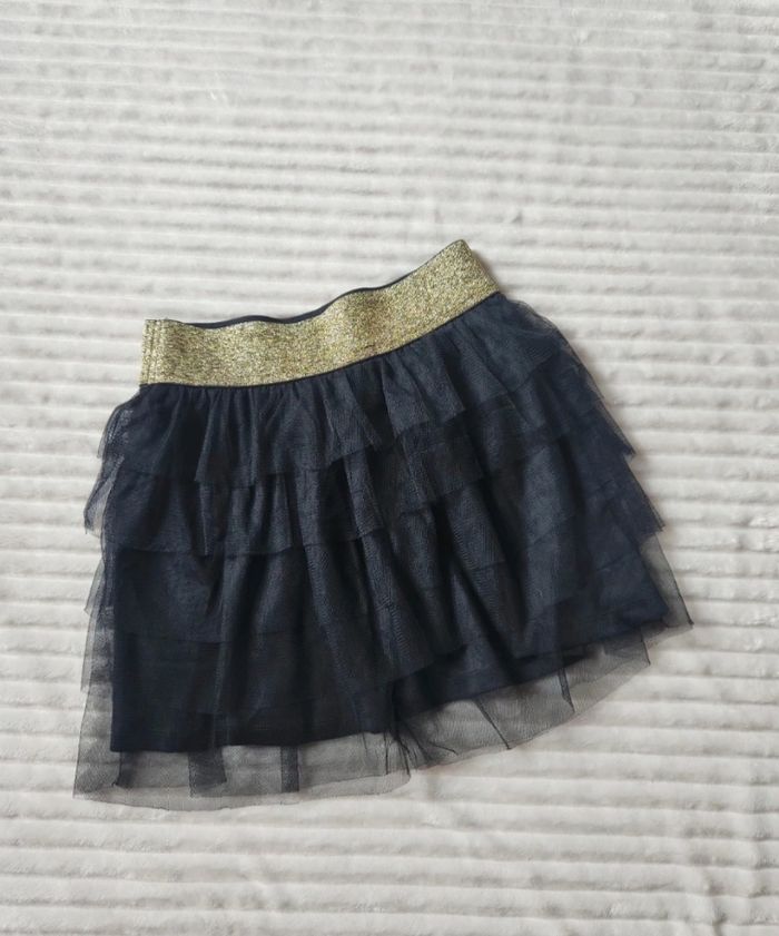 Jupe noire en tulle JCL – Taille S – Ceinture dorée