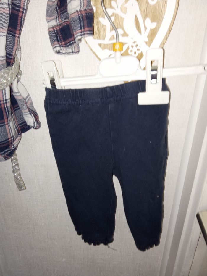 Ensemble bébé fille 3 mois chemise, ceinture, legging boîte à malices - photo numéro 4