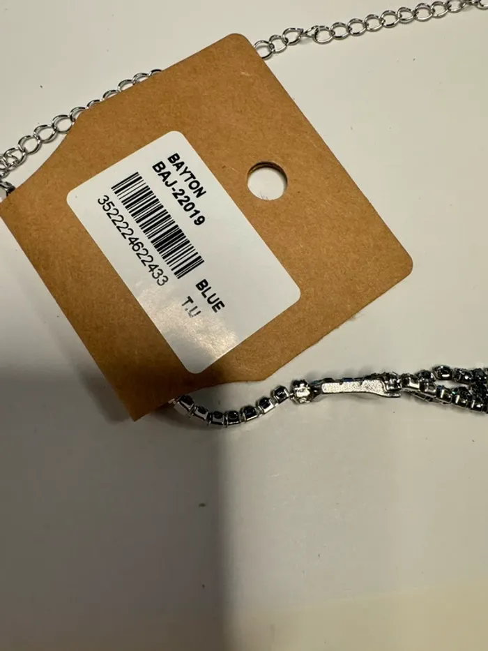Collier Bayton Accessory métal et pierres bleues neuf Longueur 64 cm - photo numéro 8