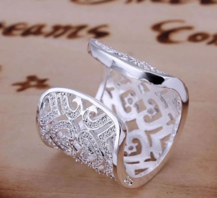 Bague manchette coeur argent - photo numéro 3
