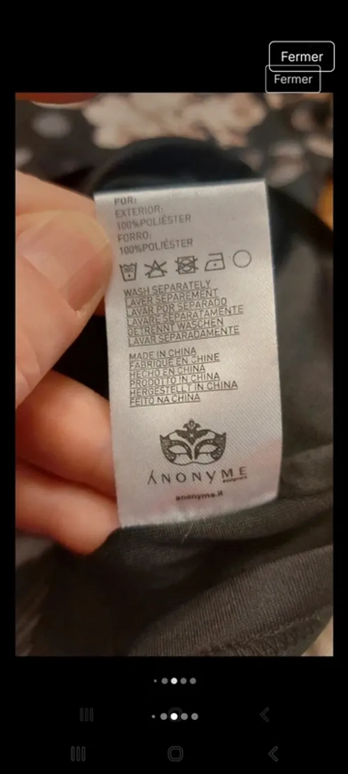 Jolie Robe Anonyme noir fleuries taille S 36 - photo numéro 13