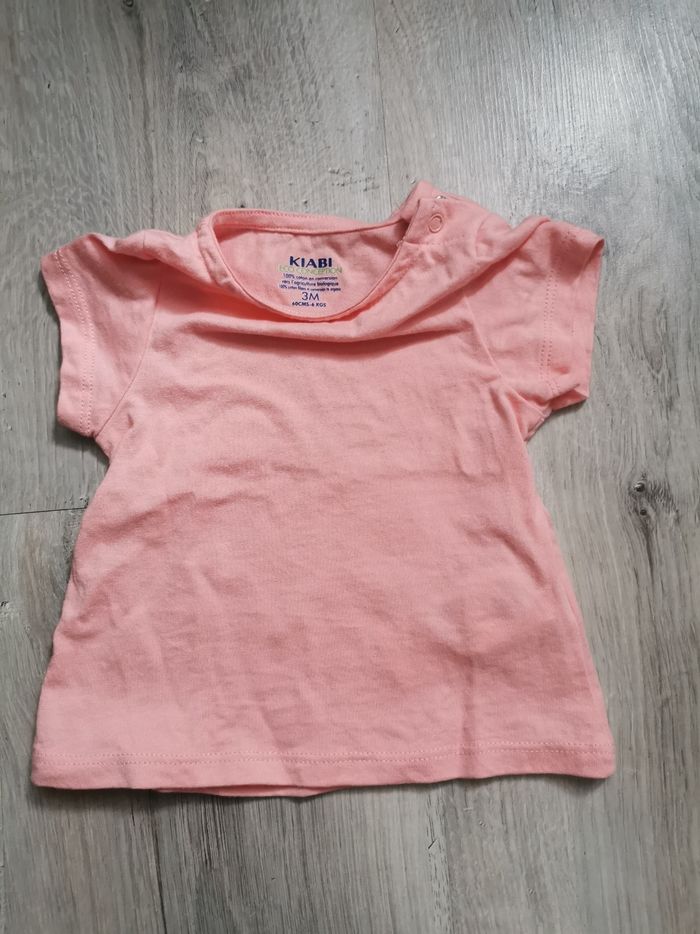 T-shirt manche courte rose 3 mois