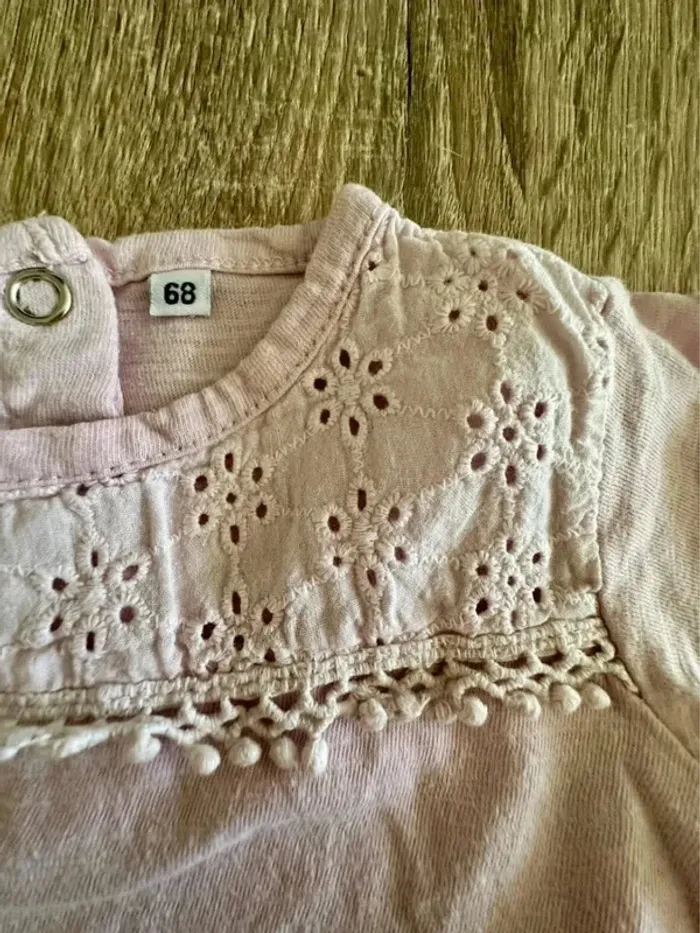 T-shirt manche courte lilas 6 mois - photo numéro 4