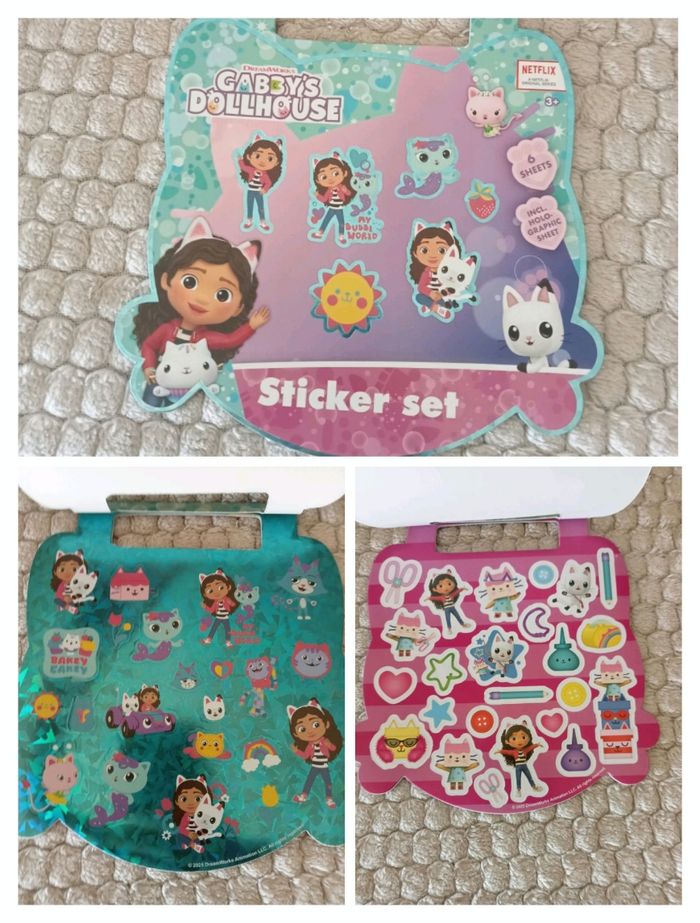 Carnet de 6 fiches stickers gabby chat