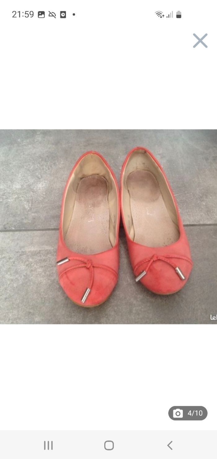 Ballerines saumon / corail pointure 38 - photo numéro 4