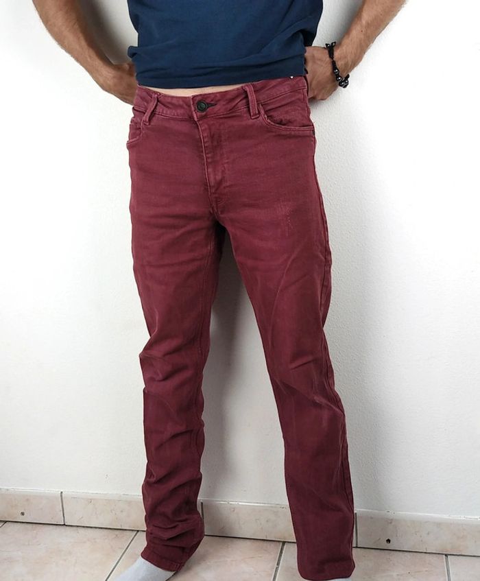 Pantalon jeans skinny 👖 bordeaux taille S - photo numéro 3