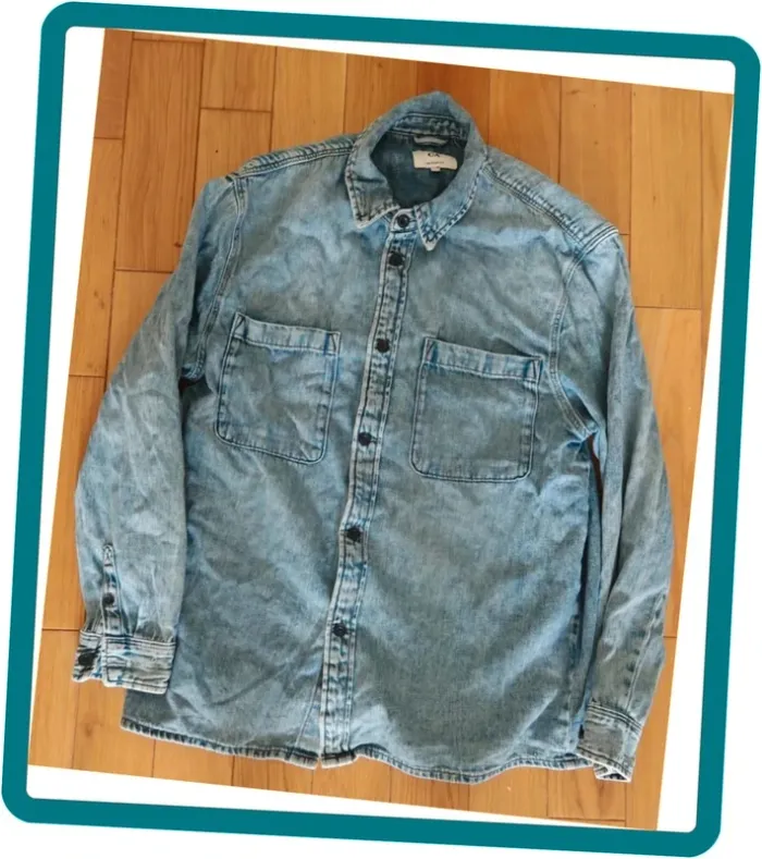 Chemise en jean bleu pour homme taille M